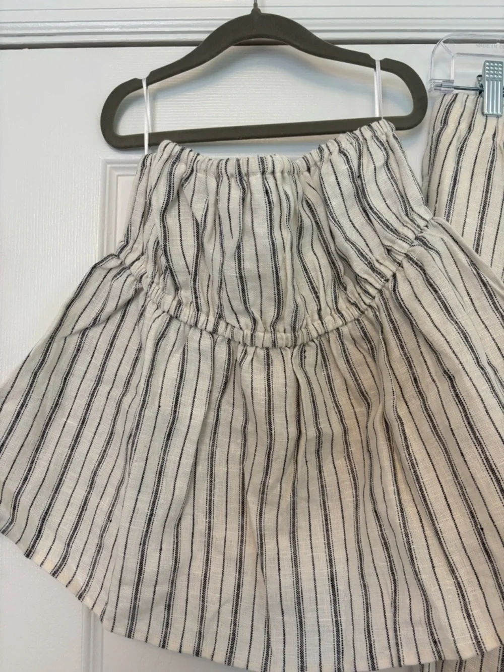 Reformation Inez Linen Two Piece Set Natural Stripe Top 4 Pants Medium Petite